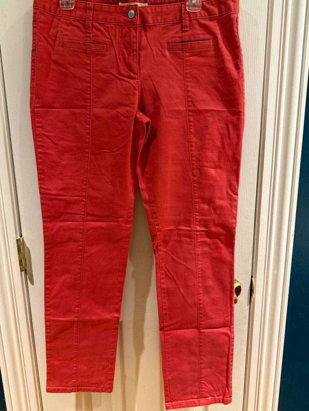 LOFT Red Straight-Leg Pants
